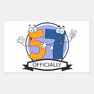 Officially 57 Birthday Banner Rectangular Sticker