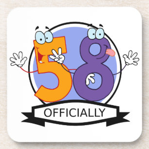 Officially 58 Birthday Banner Coaster