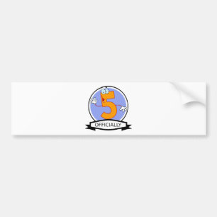 Officially 5 Birthday Logo Bumper Sticker