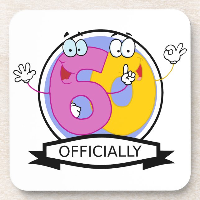Officially 60 Birthday Banner Coaster (Front)