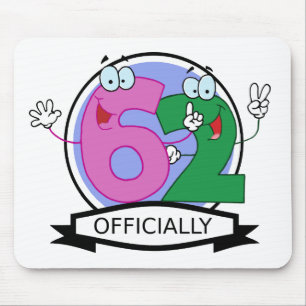 Officially 62 Birthday Banner Mouse Pad