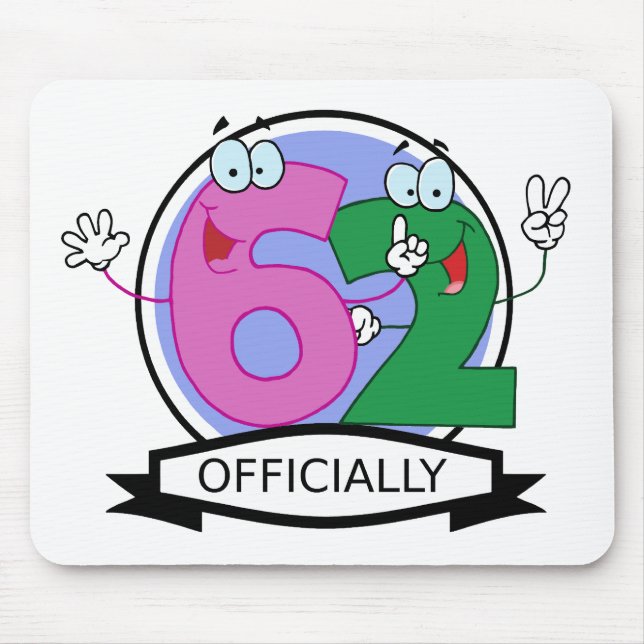 Officially 62 Birthday Banner Mouse Pad (Front)