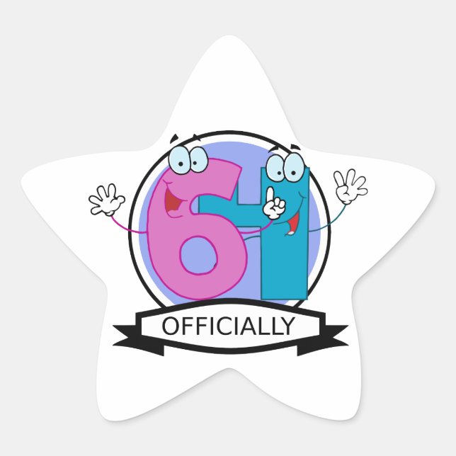 Officially 64 Birthday Banner Star Sticker (Front)