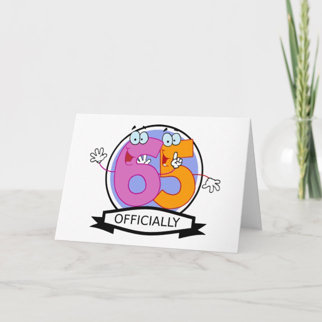 Officially 65 Birthday Banner Card (Front)
