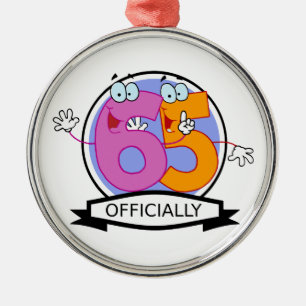 Officially 65 Birthday Banner Metal Tree Decoration