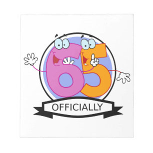 Officially 65 Birthday Banner Notepad