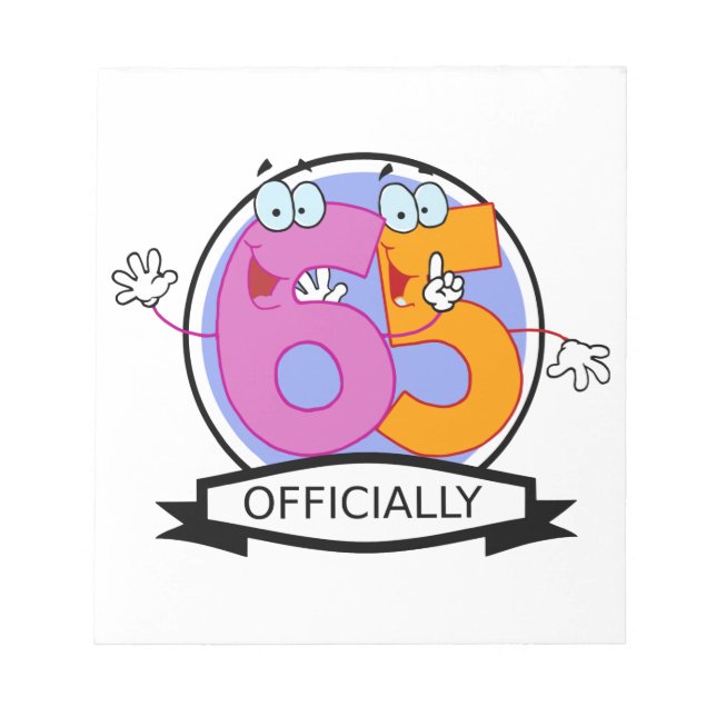 Officially 65 Birthday Banner Notepad (Front)