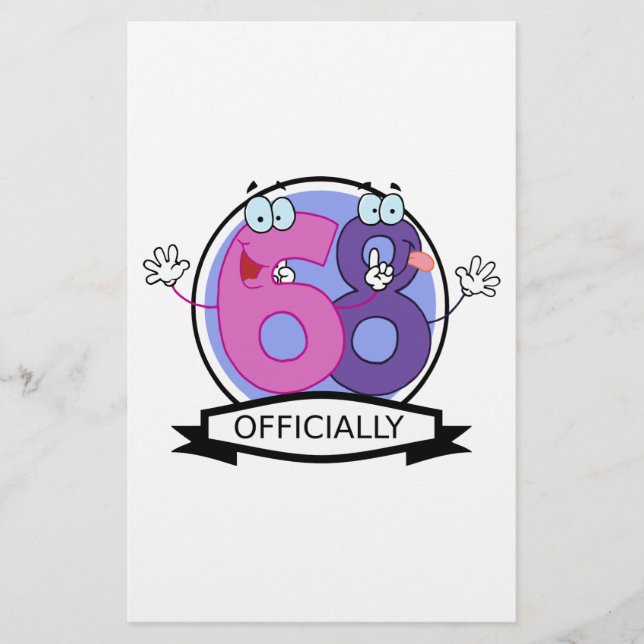 Officially 68 Birthday Banner. (Front)