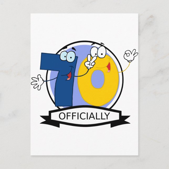 Officially 70 Birthday Banner Postcard (Front)