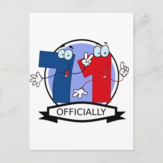 Officially 71 Birthday Banner Postcard (Front)