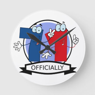 Officially 71 Birthday Banner Round Clock