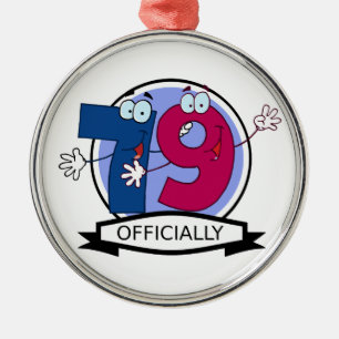 Officially 79 Birthday Banner Metal Tree Decoration