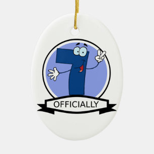 Officially 7 Birthday Banner Ceramic Tree Decoration
