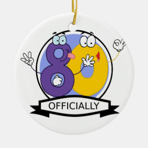 Officially 80 Birthday Banner Ceramic Tree Decoration