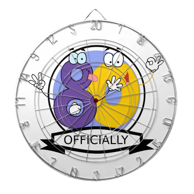 Officially 80 Birthday Banner Dartboard (Front)