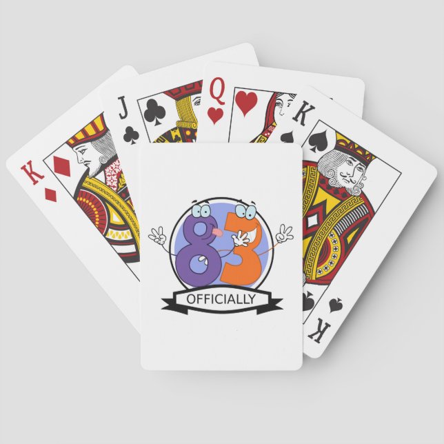 Officially 83 Birthday Banner. Playing Cards (Back)