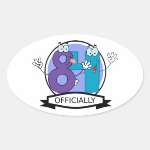 Officially 84 Birthday Banner Oval Sticker
