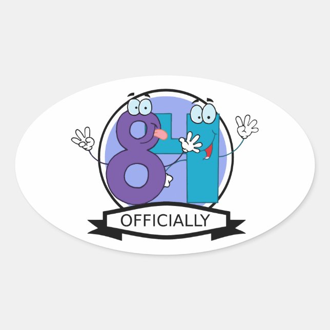 Officially 84 Birthday Banner Oval Sticker (Front)