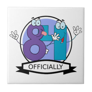 Officially 84 Birthday Banner Tile