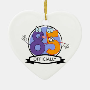 Officially 85 Birthday Banner Ceramic Tree Decoration