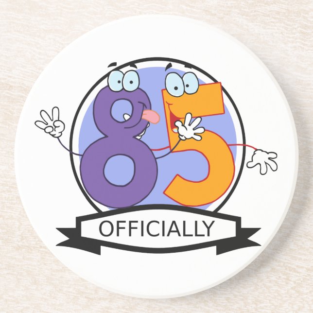 Officially 85 Birthday Banner Coaster (Front)