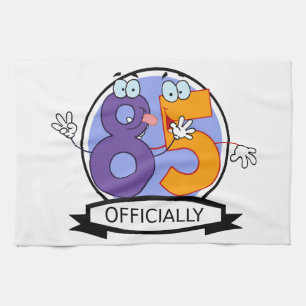 Officially 85 Birthday Banner Tea Towel