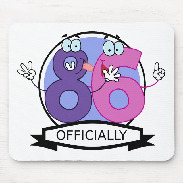 Officially 86 Birthday Banner Mouse Pad (Front)