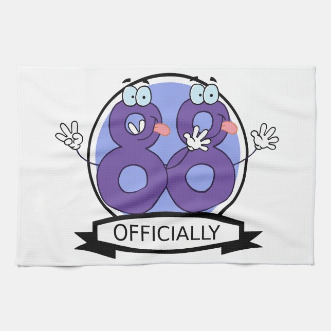 Officially 88 Birthday Banner Tea Towel (Horizontal)