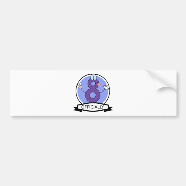 Officially 8 Birthday Banner Bumper Sticker (Front)