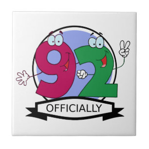 Officially 92 Birthday Banner Tile