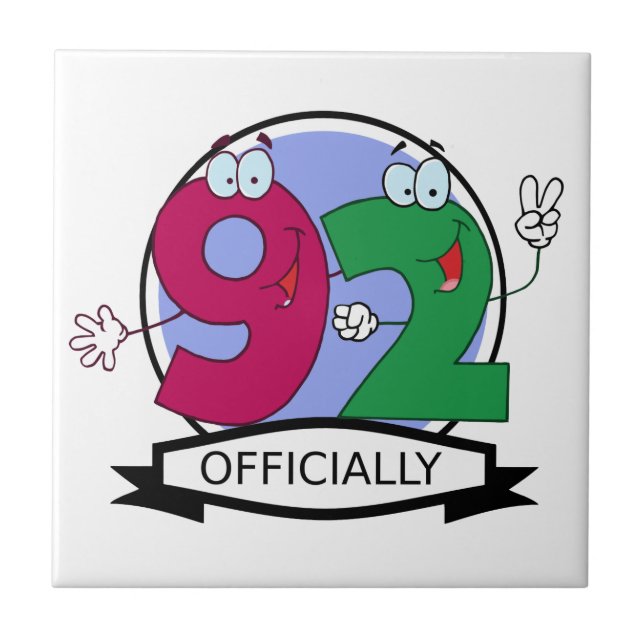 Officially 92 Birthday Banner Tile (Front)