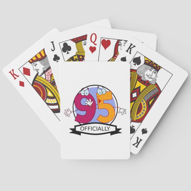 Officially 95 Birthday Banner Playing Cards (Back)
