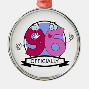 Officially 96 Birthday Banner Metal Tree Decoration