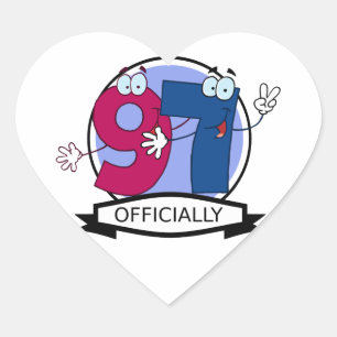 Officially 97 Birthday Banner Heart Sticker