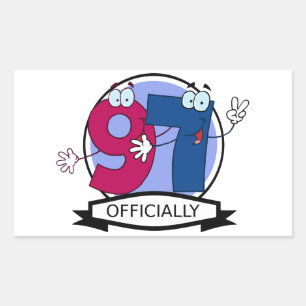 Officially 97 Birthday Banner Rectangular Sticker