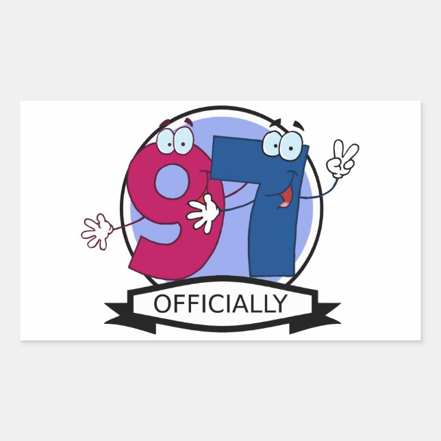 Officially 97 Birthday Banner Rectangular Sticker (Front)
