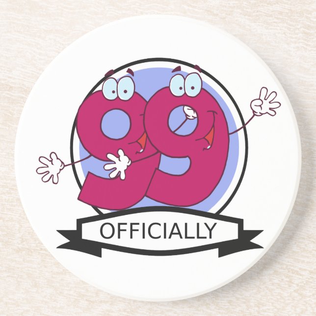 Officially 99 Birthday Banner Coaster (Front)