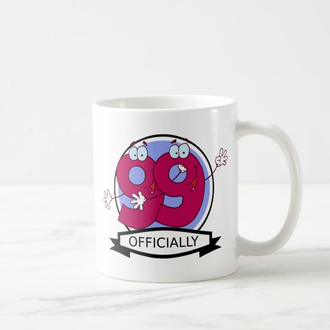 Officially 99 Birthday Banner Coffee Mug (Right)