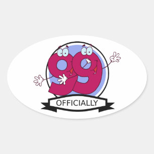 Officially 99 Birthday Banner Oval Sticker