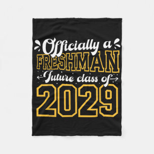 Officially A Freshman Cl Of 2029 First Day Of 9th Fleece Blanket