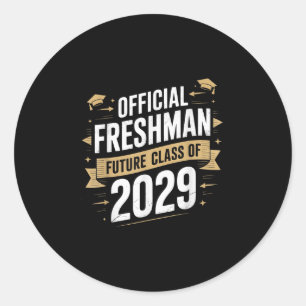 Officially A Freshman Cl Of 2029 Graduation Classic Round Sticker