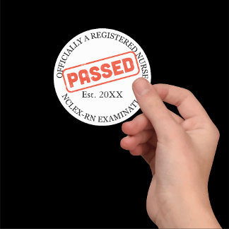 officially a registered nurse - passed nclex-rn classic round sticker