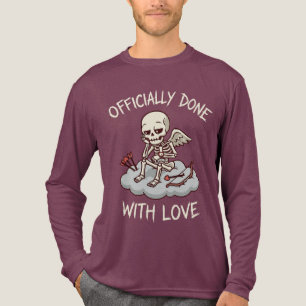 Officially Done With Love Skeleton Cupid Design Tri-Blend Shirt