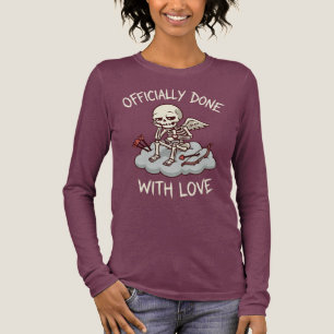 Officially Done With Love Skeleton Cupid Design Tri-Blend Shirt