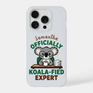 Officially Koala-fied Expert Funny Coffee Pun iPhone 15 Pro Case
