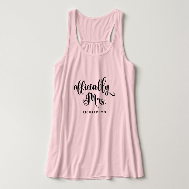 Officially Mrs | New Bride Personalised Singlet (Design Front)