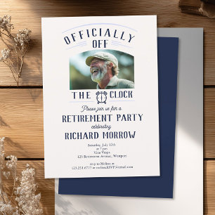 “Officially Off the Clock” Photo Retirement Party Invitation