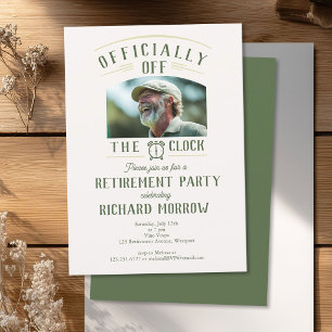 “Officially Off the Clock” Photo Retirement Party Invitation