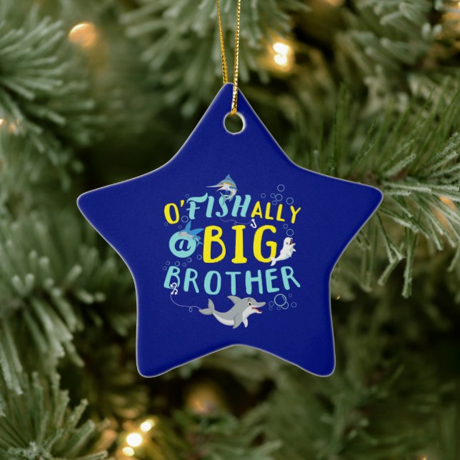 Officially - O'Fishally a Big Brother Pun Ceramic Tree Decoration (Tree)