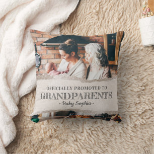 Officially Promoted to Grandparents Gift Keepsake Cushion